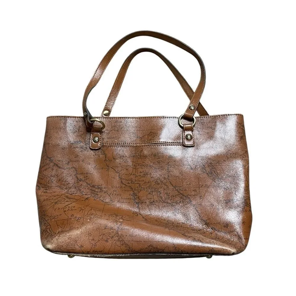 PATRICIA NASH Signature Map Large Tote Bag Brown